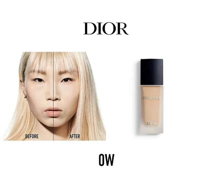 Dior Forever Foundation luxury set showing before and after skin improvement and foundation bottle