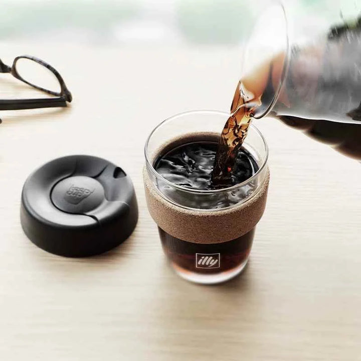 illy KEEPCUP Glass Cup 12oz Coffee Mug Outdoor Portable Water Cup