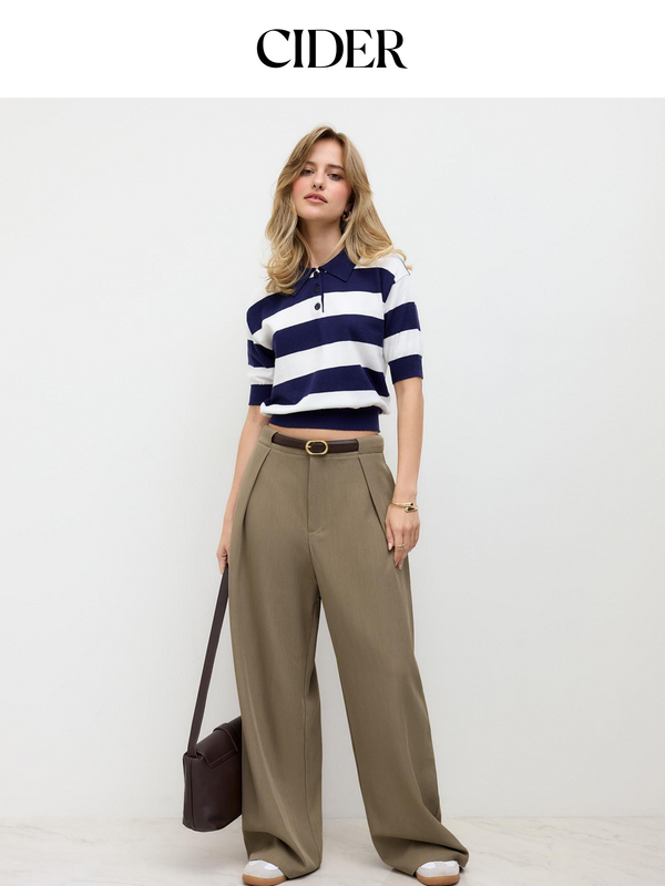 CIDER 2025 Spring and Autumn New Women's Lace-up Wide-leg Pants 113945770