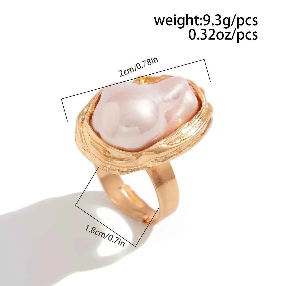 خاتم نسائي بتصميم Baroque Pearl عتيق وألوان متعددة.