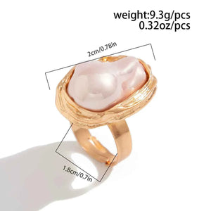 خاتم نسائي بتصميم Baroque Pearl عتيق وألوان متعددة.