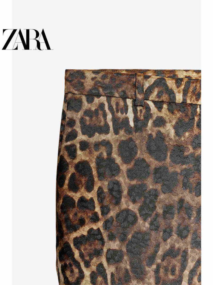 بنطال نسائي من ZARA Special Selection بطبعة حيوانات بأسلوب جاكار موديل ZW Resort