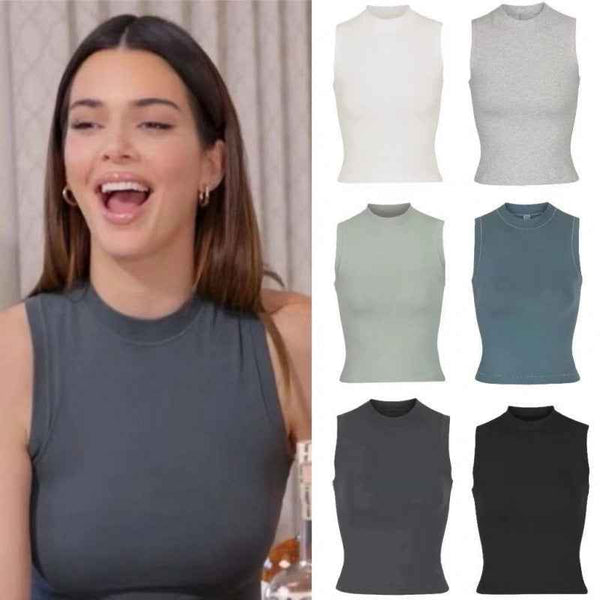 SKIMS mock neck sleeveless tank top in multiple colors with soft stretch fabric for a comfortable fit