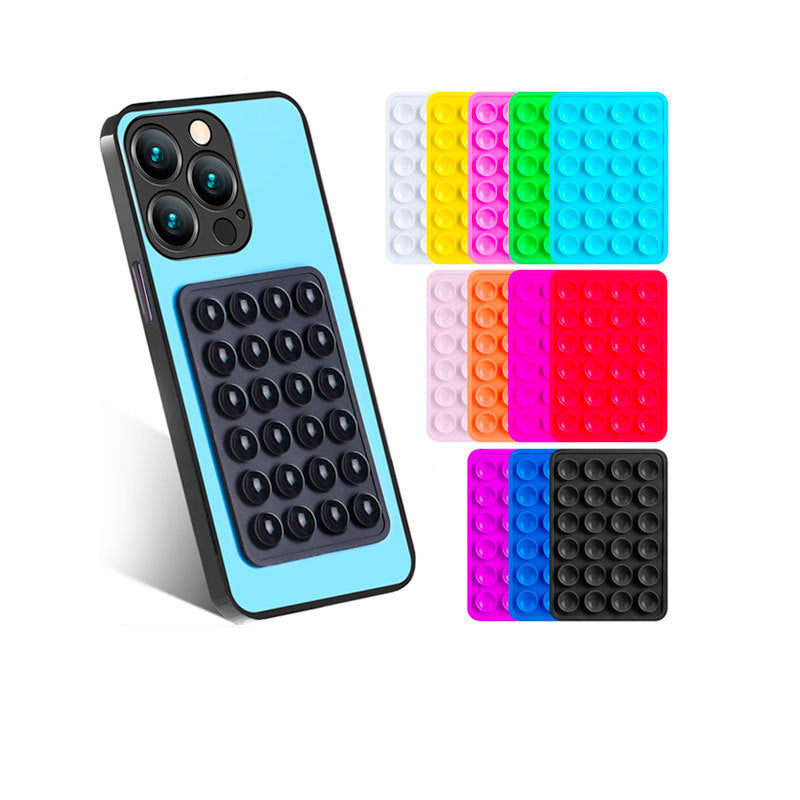 24pcs silicone suction cups black simple suction cups sticker non-slip phone case portable removable mobile phone holder square.