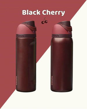 مطارة Owala FreeSip لون Black Cherry بلمسة Matte Metallic.
