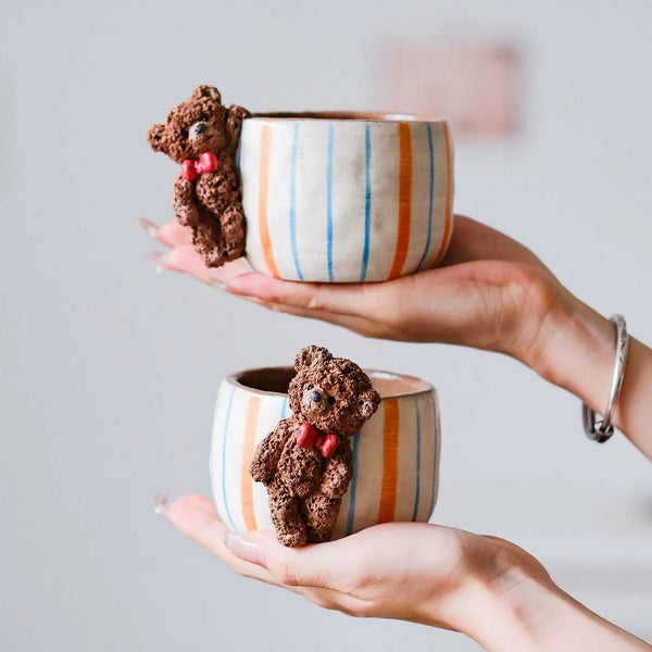 ceramic coffee cup أولية يدوية بتحمل تصميم فريد ولمسة حنونة