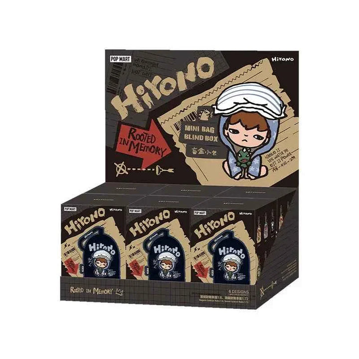 POPMART شنطة صغيرة Hirono Echo blind box packaging with character design.
