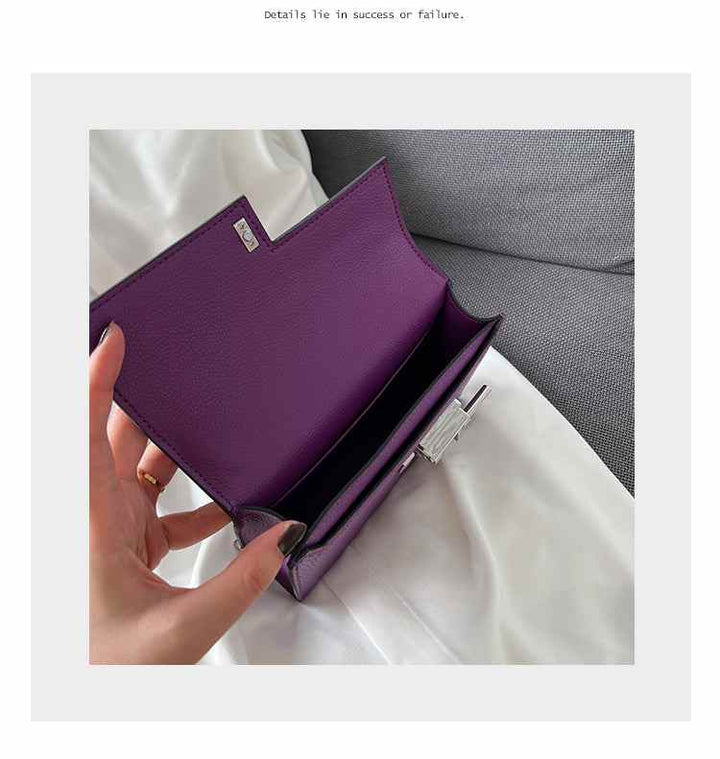 racechoice small square bag autumn and winter high-end purple chain bag mini mobile phone bag women's casual messenger bag