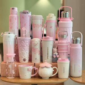 Starbucks Cup 2025 Cherry Blossom Spring Bloom Pink High Value Mark Glass Straw Stainless Steel Insulated Water Cup.