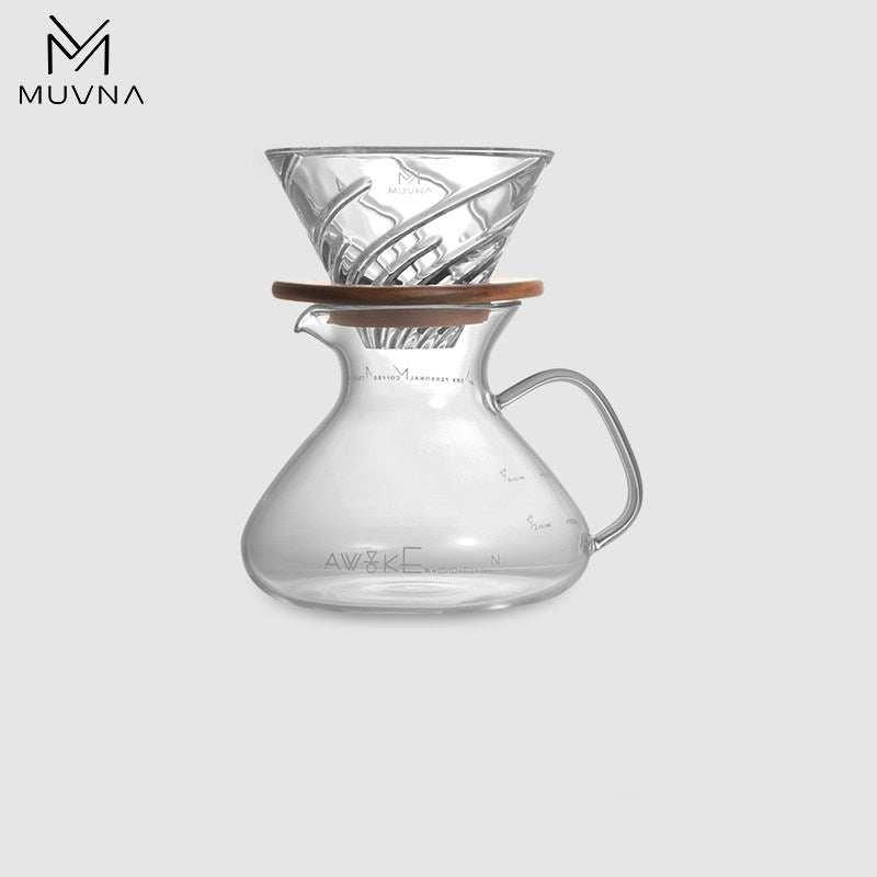 طقم قمع ترشيح زجاجي مع سيرفر Muvna بتصميم عاكس 450ml.
