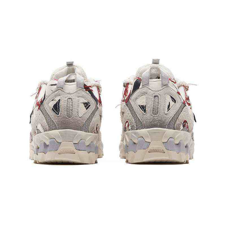 Rear view of New Balance × PandaPrank limited edition custom sneakers with graffiti-inspired design and durable sole