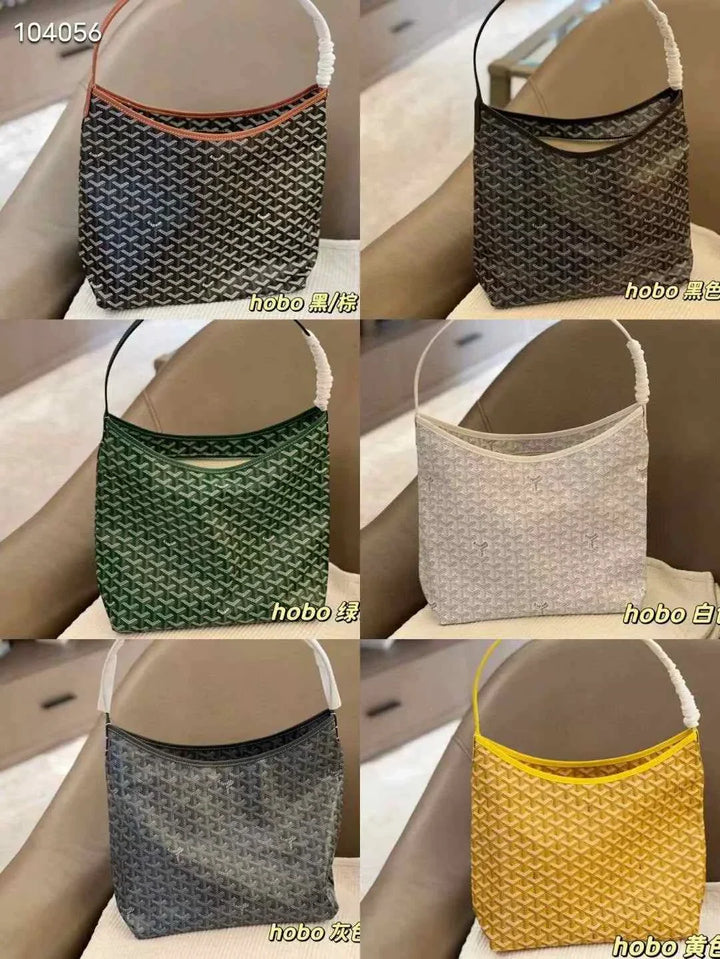 luxury geometric patterned hobo bag with durable leather shoulder strap in multiple colors