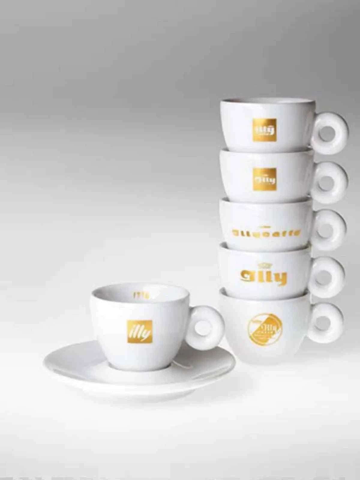 طقم فناجين إسبريسو illy Coffee Cup Heritage Series | 6 أكواب + 6 صحون مع علبة هدايا.