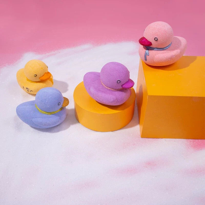 4 Amazon cross-border children's bath balls, bath salt balls, multi-bubble bath, cute duck special-shaped bath ball set box