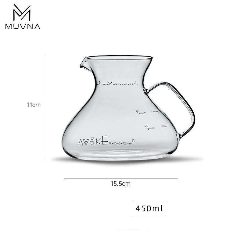 طقم قمع ترشيح زجاجي مع سيرفر Muvna بتصميم عاكس 450ml.