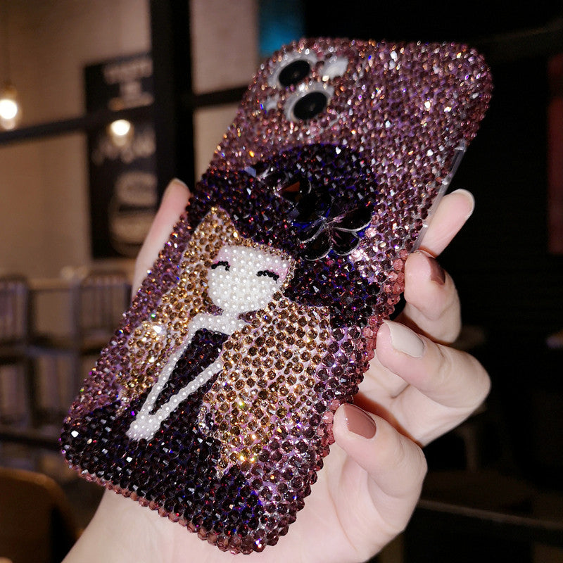 For iPhone 16 Apple Phone Case, Air Premium Luxury Rhinestone