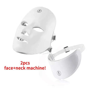 قناع LED Mask للوجه والرقبة 7 ألوان Skin Care قابل للشحن.