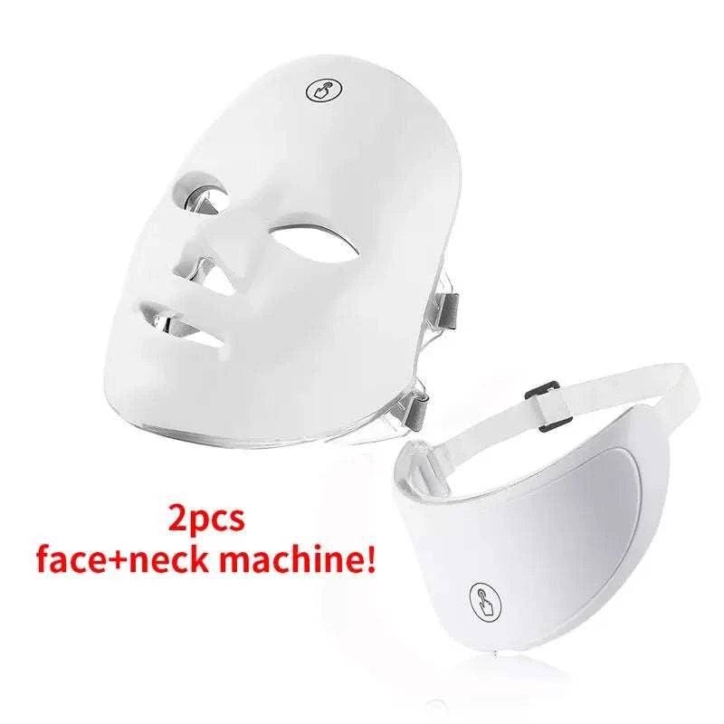 قناع LED Mask للوجه والرقبة 7 ألوان Skin Care قابل للشحن.