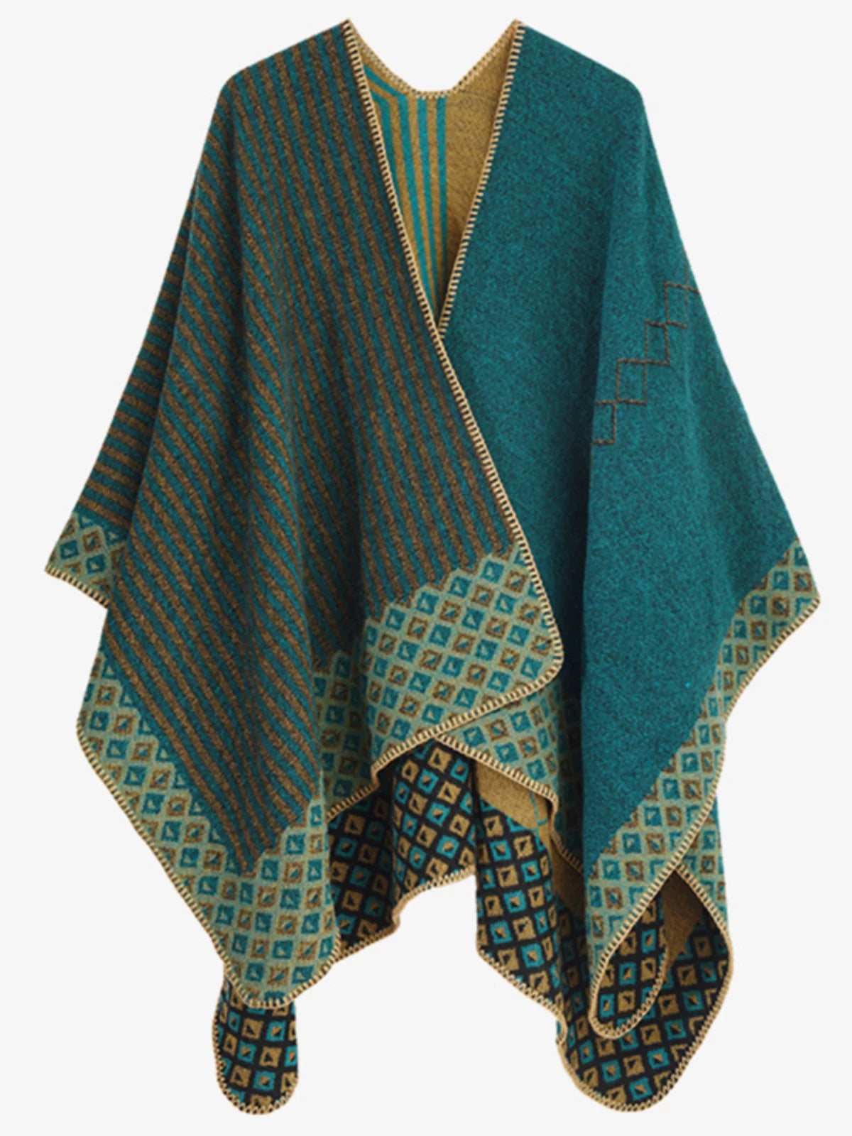 La Chapelle travel outfit women's design sense ethnic style shawl blanket cape scarf