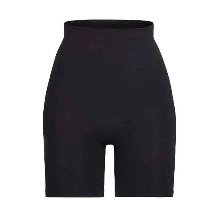 Black high-waist body shaping shaper shorts with seamless edges for smooth appearance and daily comfort