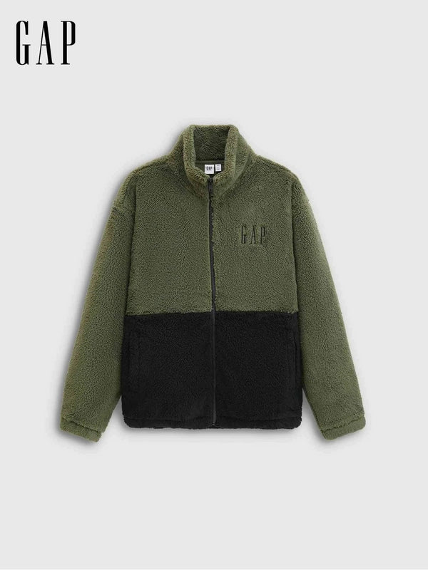 Gap جاكيت شتوي فليس مبطن بلونين بسحاب أمامي من Gap للراحة والدفء