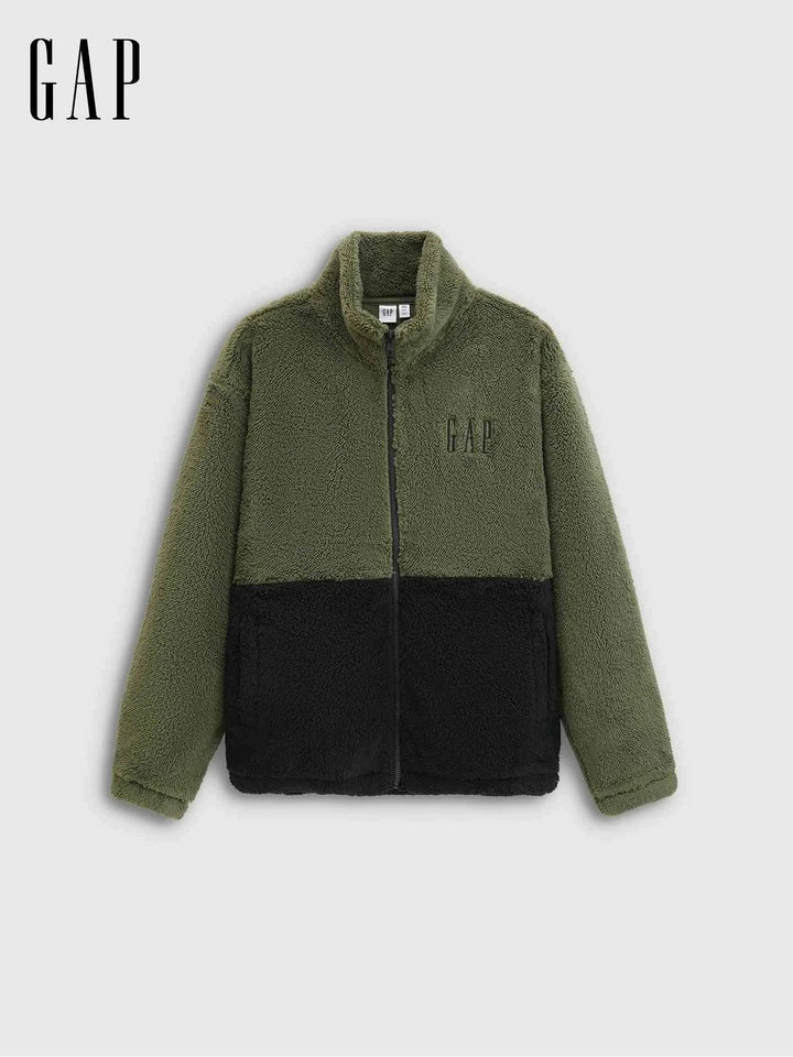 Gap جاكيت شتوي فليس مبطن بلونين بسحاب أمامي من Gap للراحة والدفء