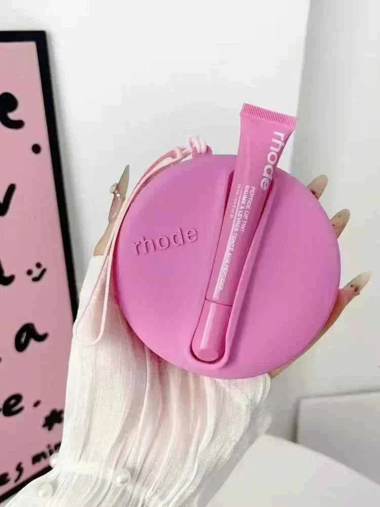 Rhode Beauty  Peptide Lip Tint مع حقيبة سيليكون مطابقة اللون رود.