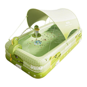 مسبح Dinosaur قابل للنفخ مع Sunshade و Inflatable Slide.