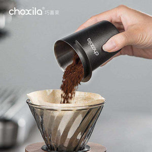 كوب استقبال القهوة Choxila من الفولاذ المقاوم للصدأ - لون أسود.