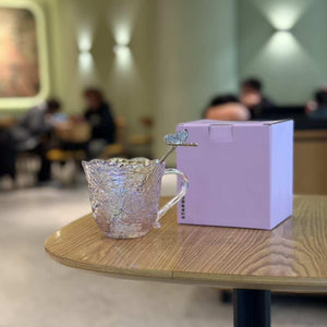 Starbucks cup 2026 spring new product Twilight cherry blossom series high-value glass straw stainless steel thermos cup.