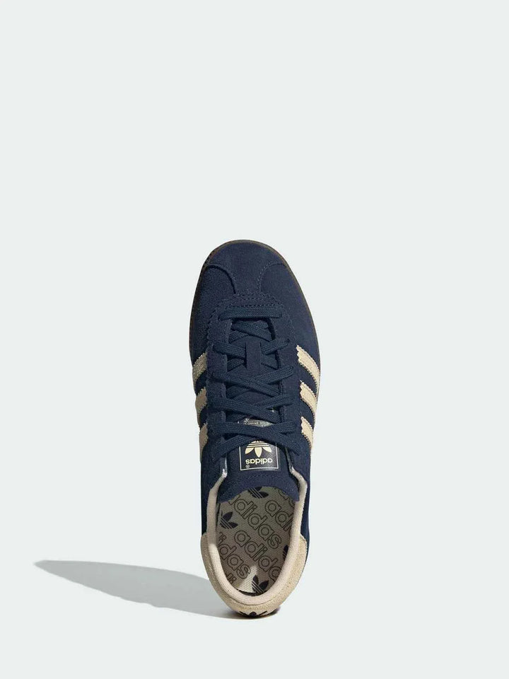 Adidas Official Clover women's lightweight navy and beige classic athleisure sneakers IG2004 top view
