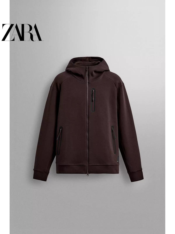 ZARA 2025 Autumn New Sports Men's Hooded Functional Sweatshirt