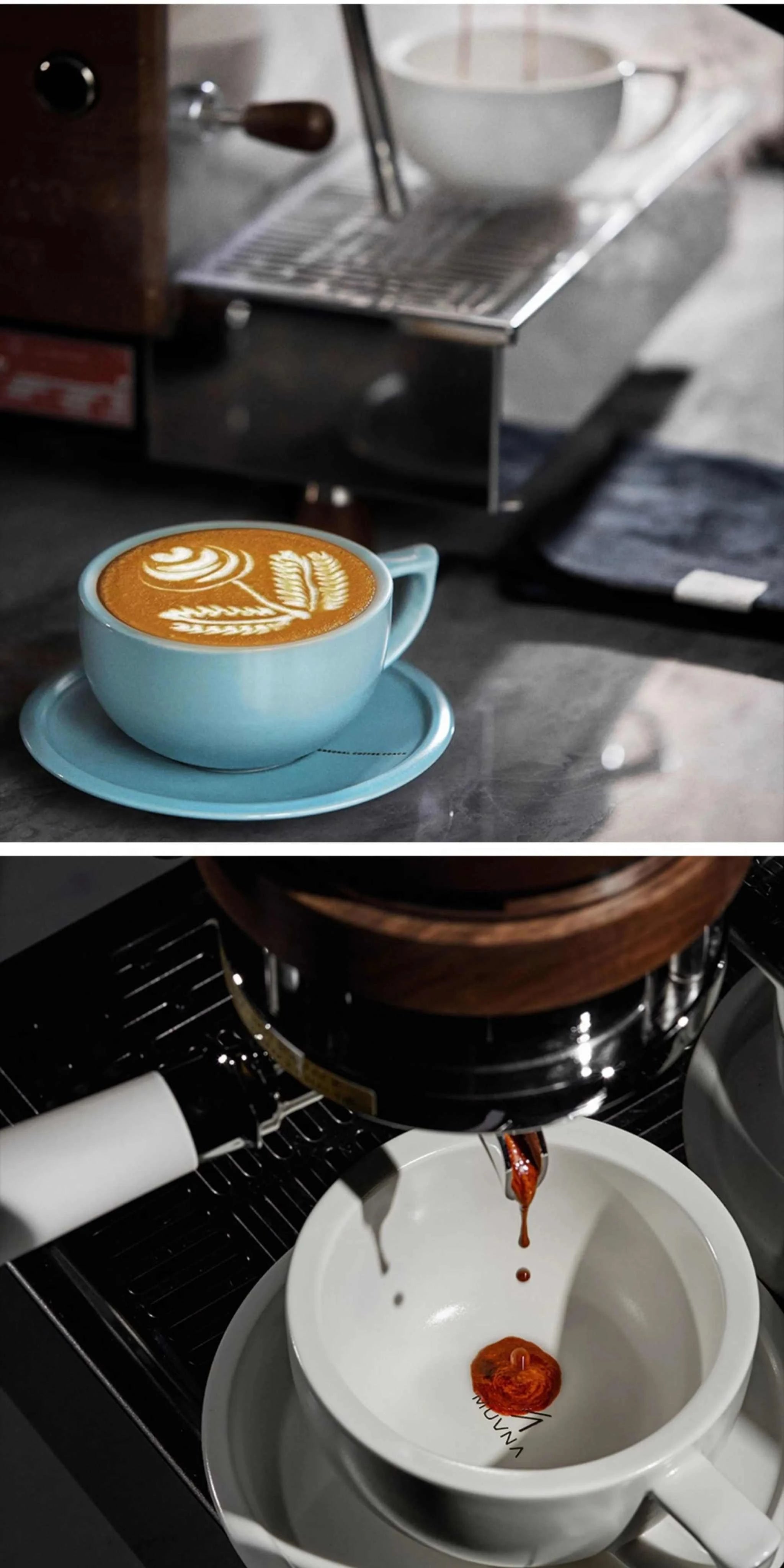 MUVNA Ceramic Latte Cup Embossed Art.