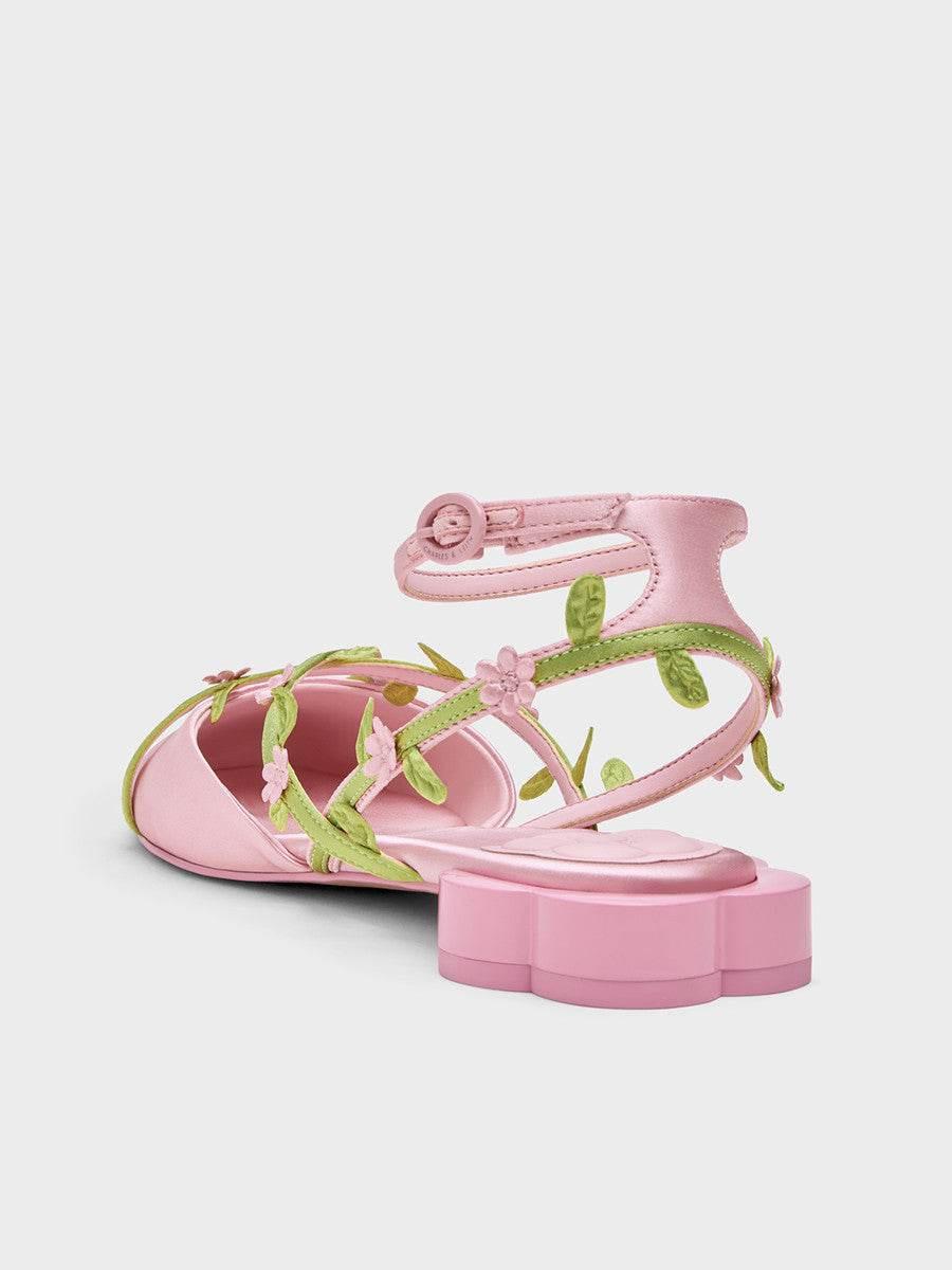 CHARLES &KEITH 26 Spring  Flower Flat Sandals.