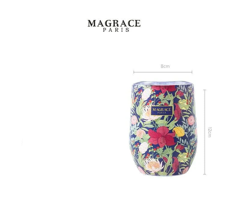 كوب قهوة MAGRACE ستانلس ستيل عازل للحرارة بتصميم U-shaped.