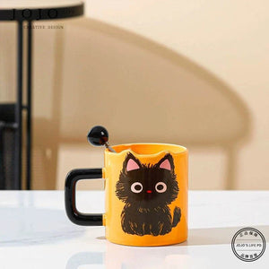 JOJO cat ceramic mug: بجودة عالية كوب سيراميك مميز لعشاق القطة جو جو.