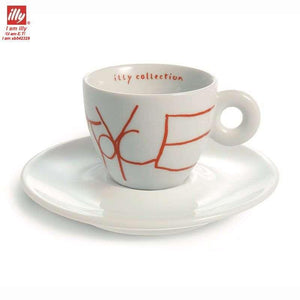 أكواب Espresso من illy collection بتصاميم فنية ملونة.