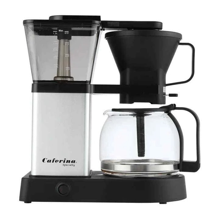 ماكينة قهوة أوتوماتيكية CAFERINA RH330 بتصميم تجاري لصنع القهوة الأمريكية والشاي مع إبريق زجاجي.