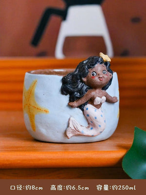 Yifang black coffee cup cute صناعة يدوية.