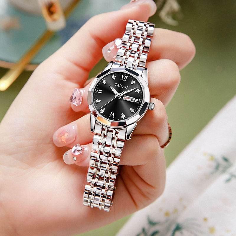 ساعة يد TAXAU نسائية فاخرة Diamond Dial ضد الماء.