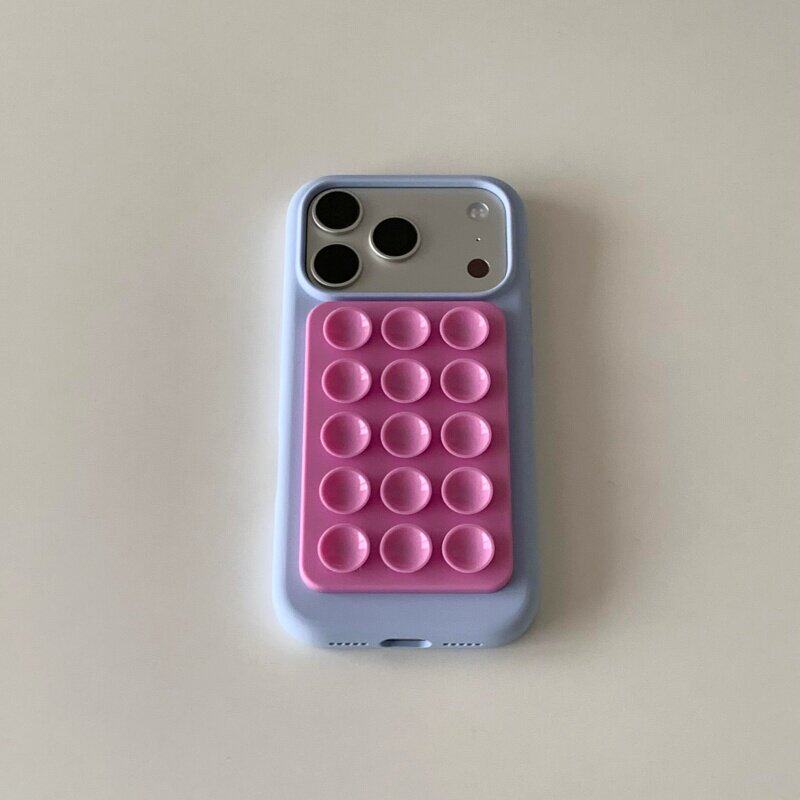 Double-sided silicone suction cup phone case holder high-value anti-drop three-dimensional suitable for Apple 17 female 2026 new model.