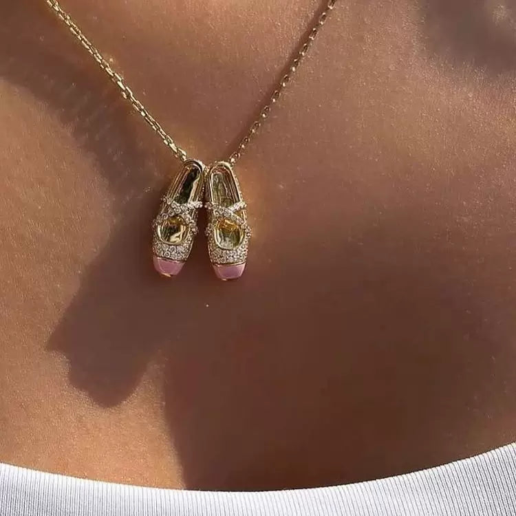 Korean version of ballet shoes, broken diamond necklace, niche design, elegant temperament, autumn, spring and summer new products, daily fashion and versatile