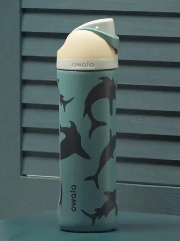American version of Owala Deep Sea Shark Thermos Cup FreeSip Thermal Insulation Straw Leak-proof Portable Water Cup 945ml