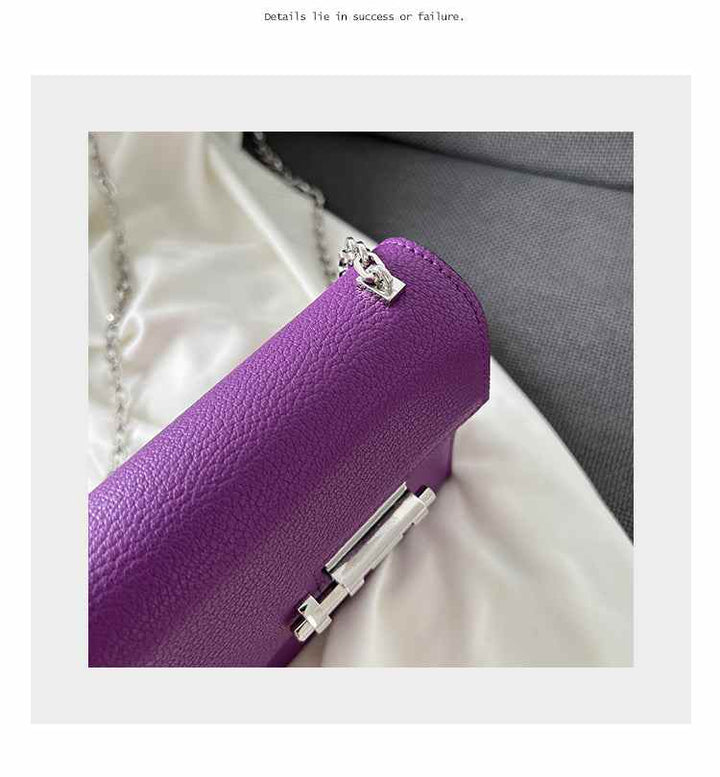 racechoice small square bag autumn and winter high-end purple chain bag mini mobile phone bag women's casual messenger bag