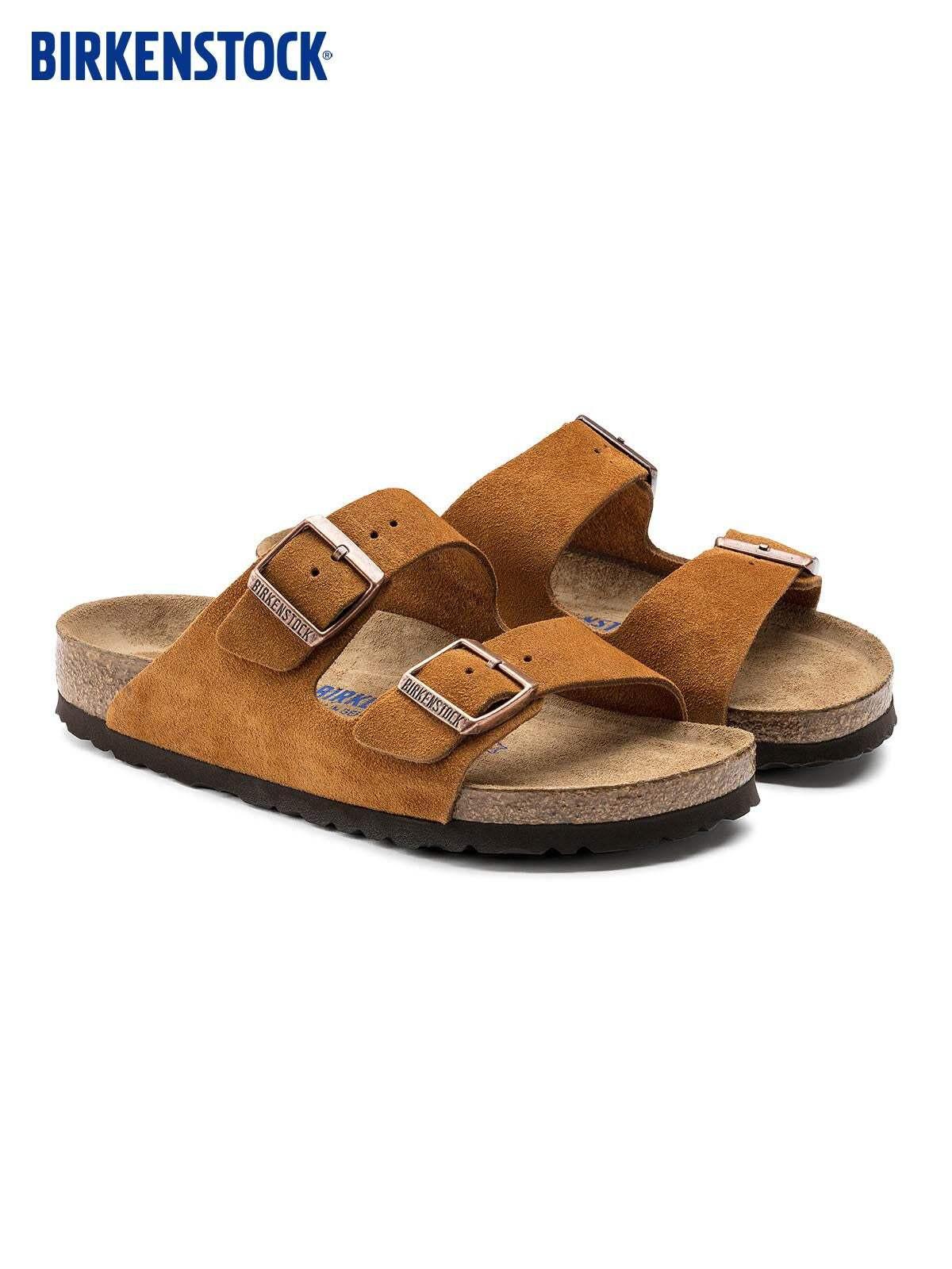 BIRKENSTOCK  Arizona double-buckle slippers.