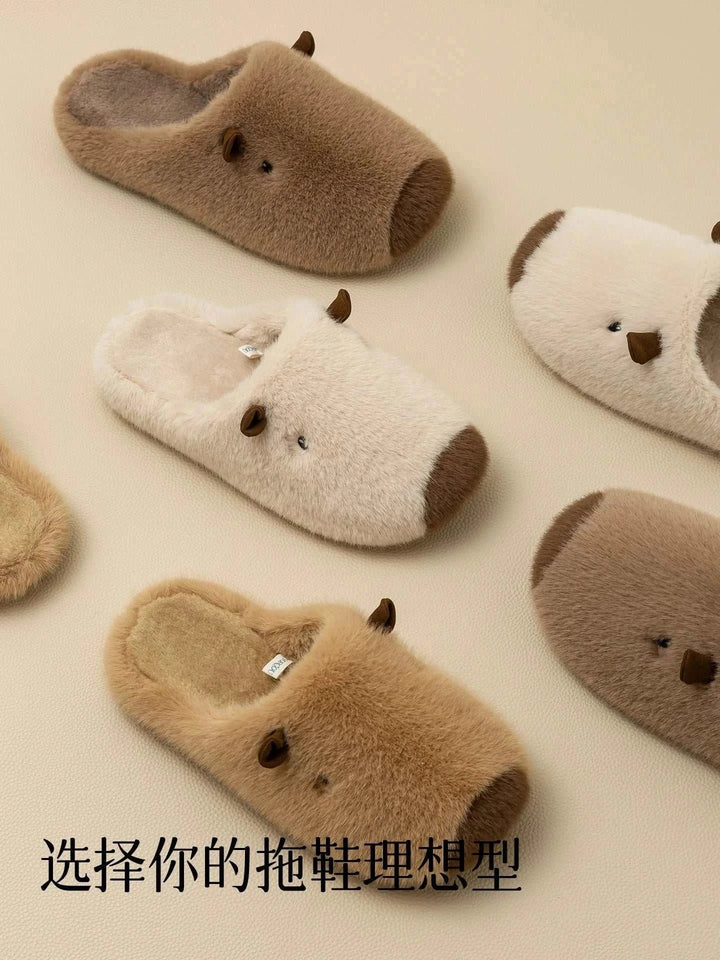 شبشب قطني فرو ناعم بتصميم ظريف لعشاق الراحة في المنزل من dalaxiong