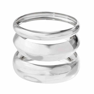 Metallic glossy curved bracelet | مجموعة سوار معدني لامع منحني موضة 2025.