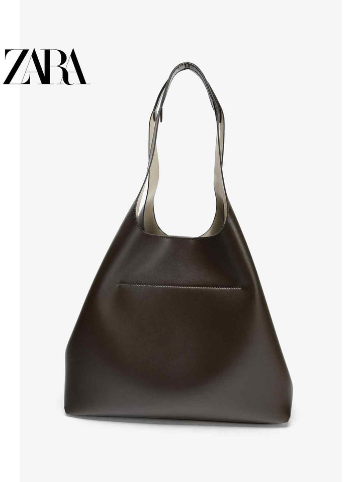 ZARA2025 Autumn New Women's Bag Large Capacity Shoulder Shopping Tote Bag 6039610 721