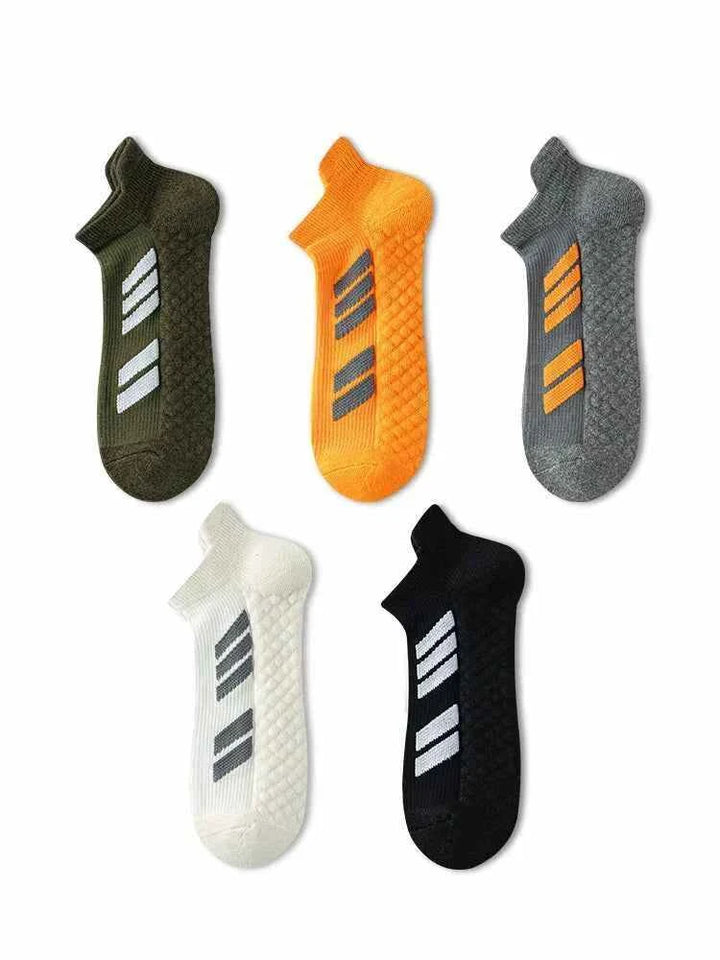 جوارب رياضية رجالية قطنية خريفية بتبطين ناعم وامتصاص عرق ومضادة للروائح للركض وكرة السلة