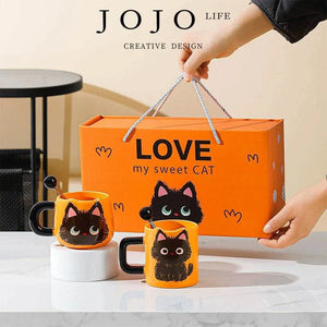 JOJO cat ceramic mug: بجودة عالية كوب سيراميك مميز لعشاق القطة جو جو.